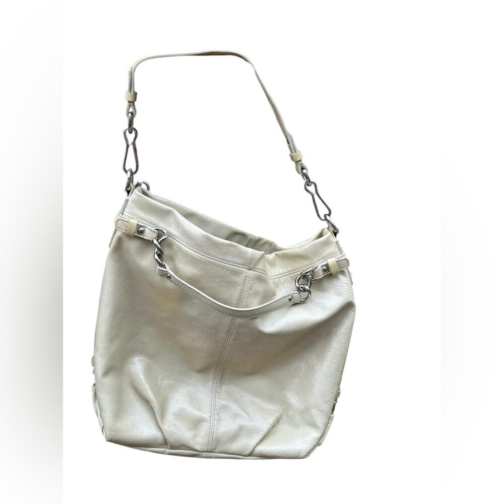 Vintage Coach Cream Leather Shoulder Bag